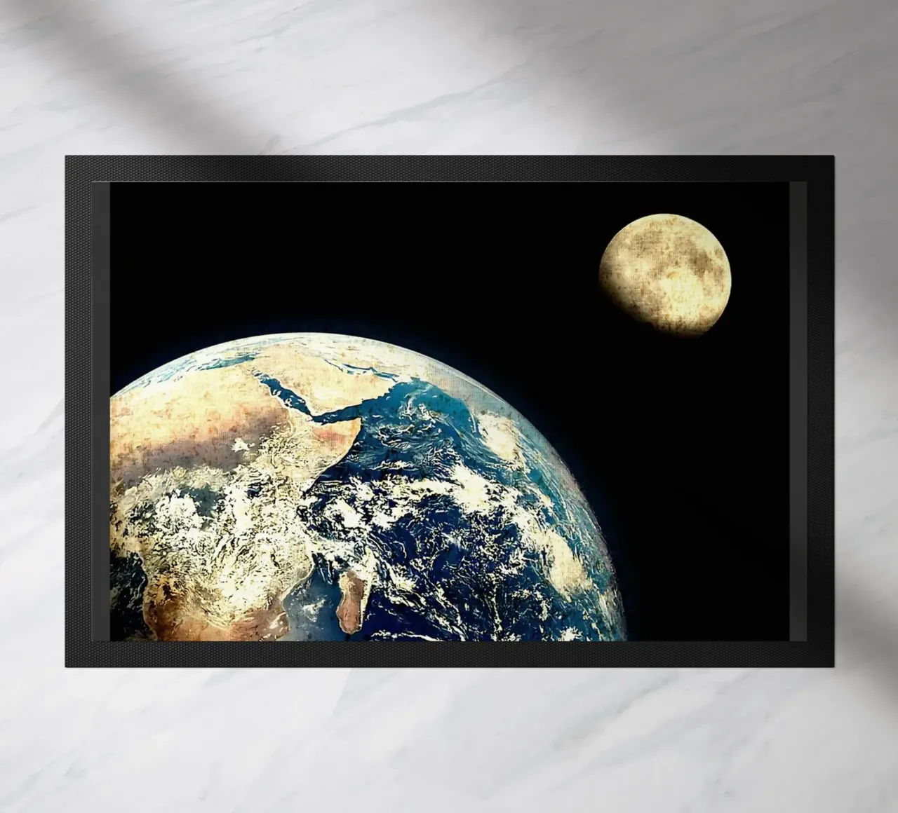 Vue de la Terre Lune paillasson de David Müller
