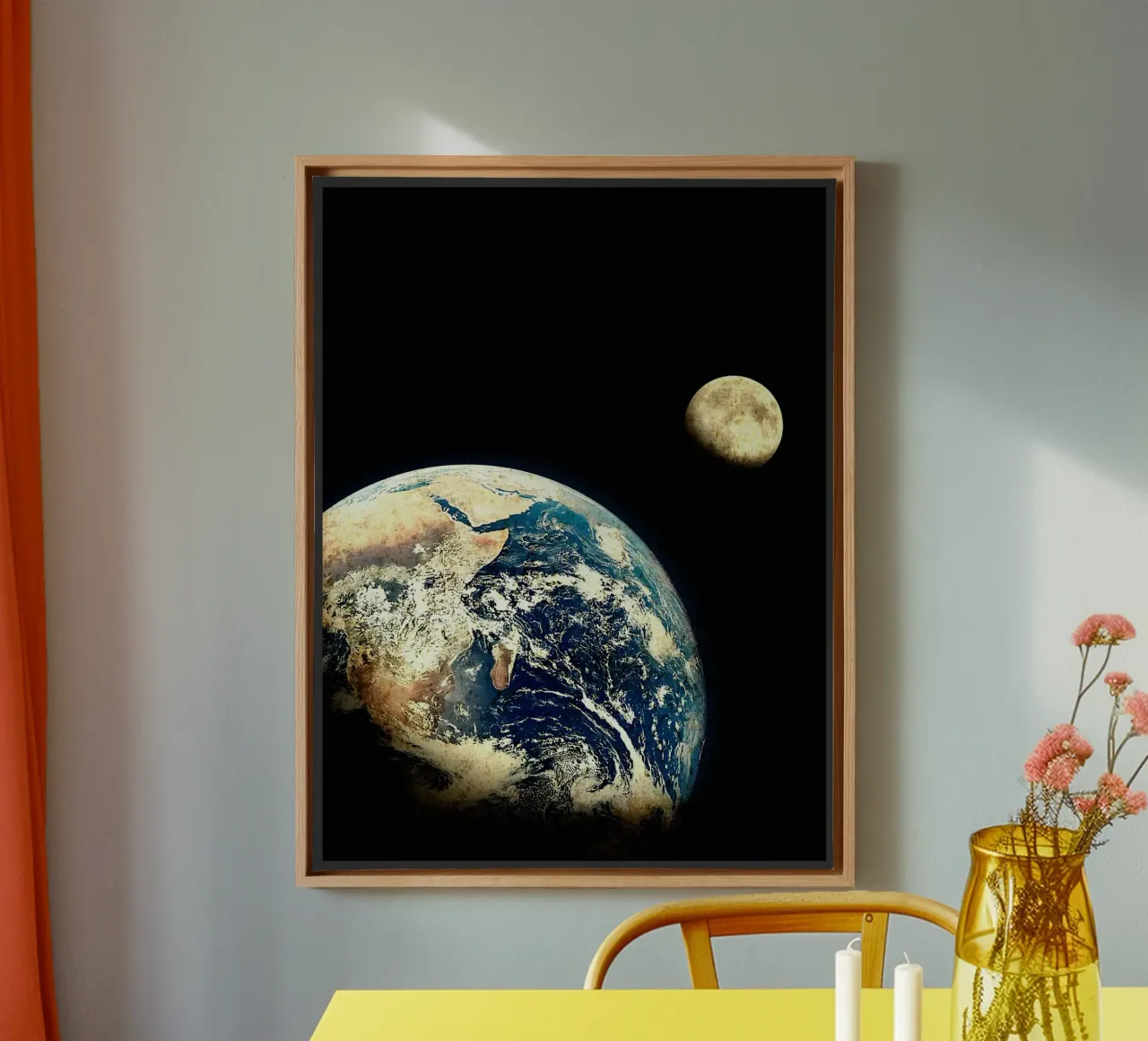 Terra vista luna tela con Cornice a cassetta da David Müller