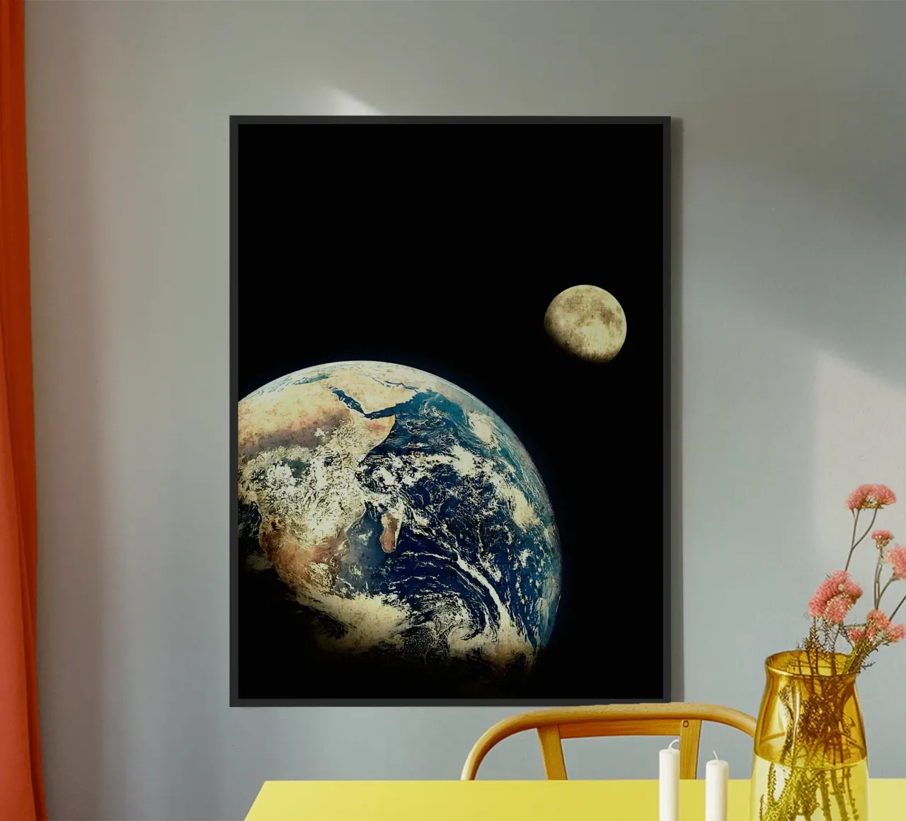 Terra vista luna tela con Cornice a cassetta da David Müller
