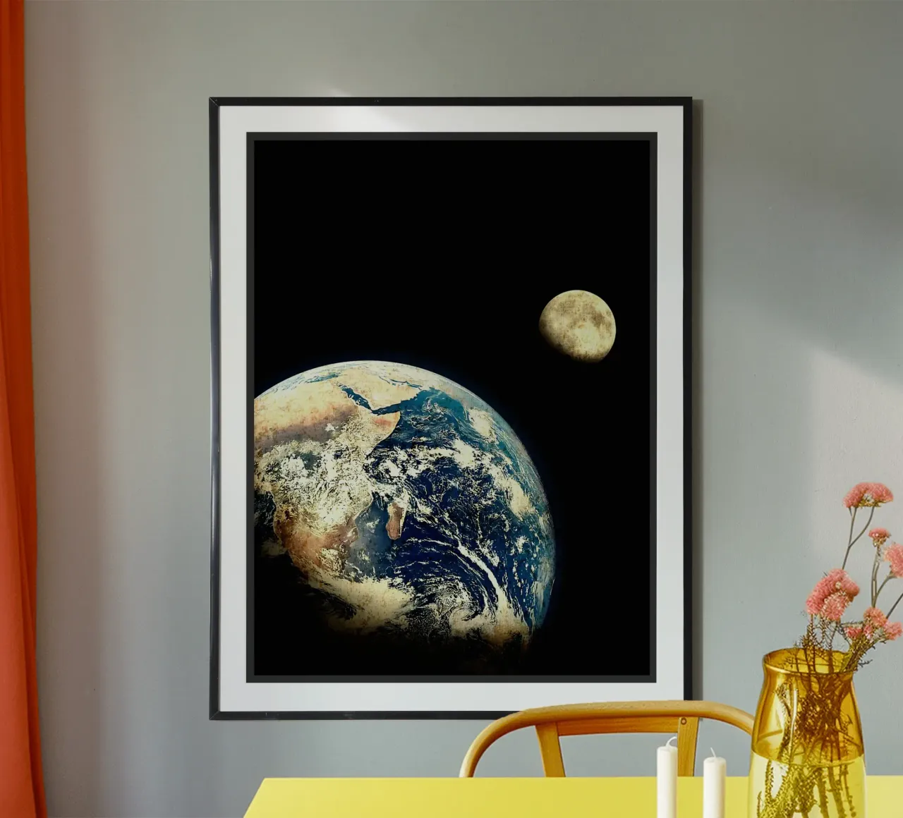 Terra vista luna poster con telaio in alluminio da David Müller
