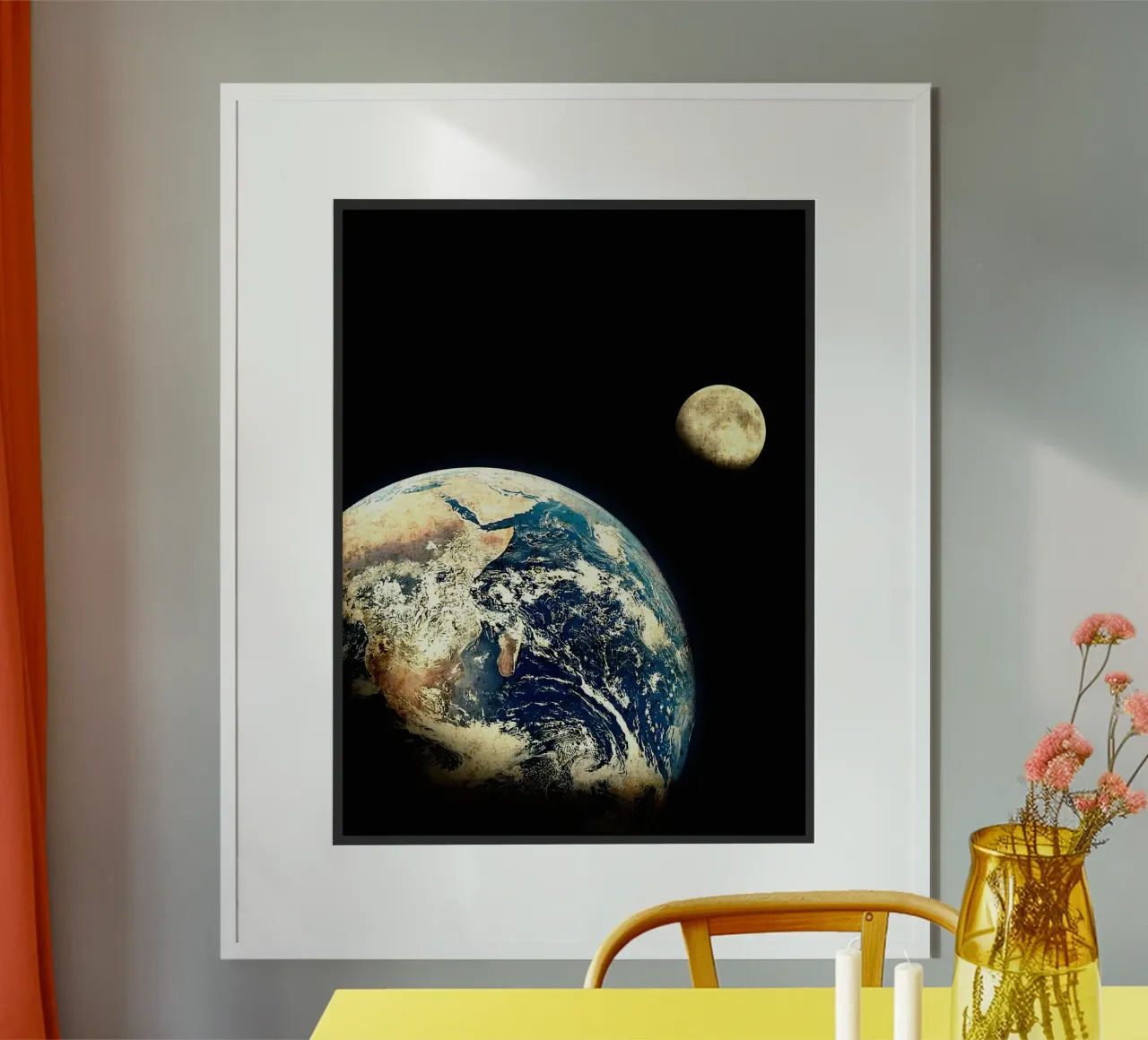 Terra vista luna poster con telaio in alluminio da David Müller