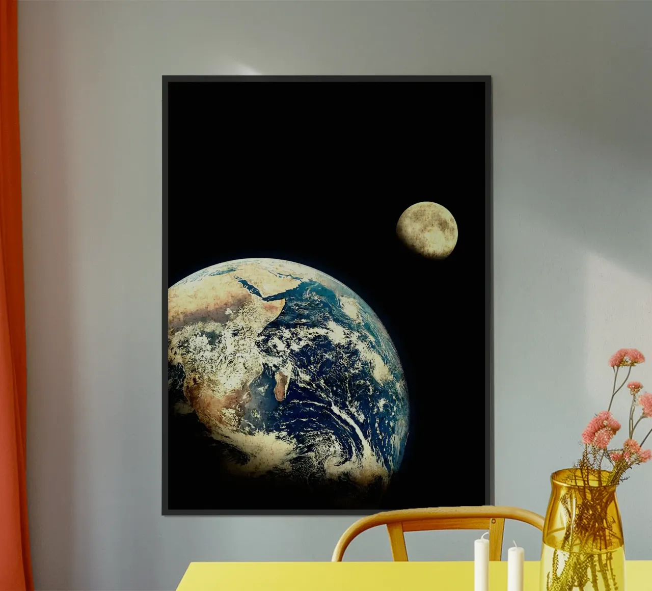 Terra vista luna poster con telaio in alluminio da David Müller