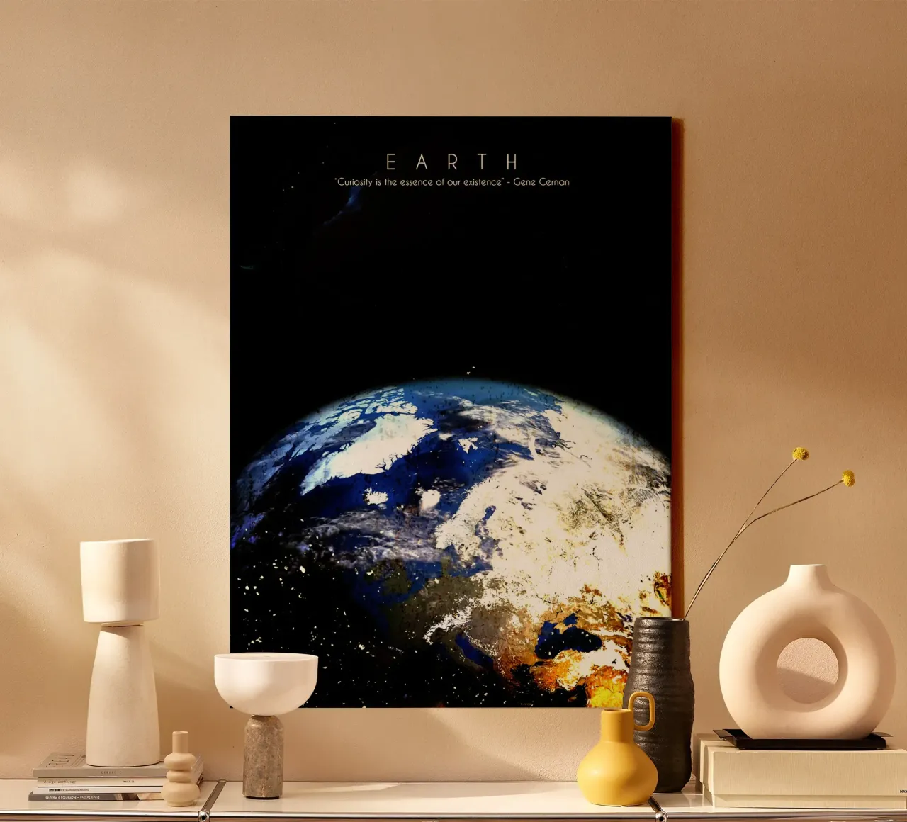 Aarde canvas met Baklijst van David Müller