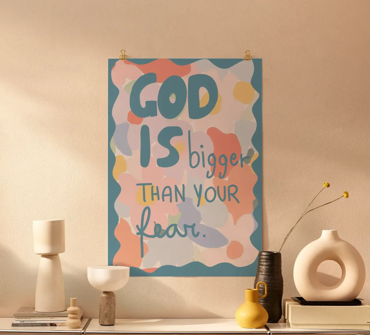 Dio è più grande della tua paura - Poster astratto poster da vintagepod