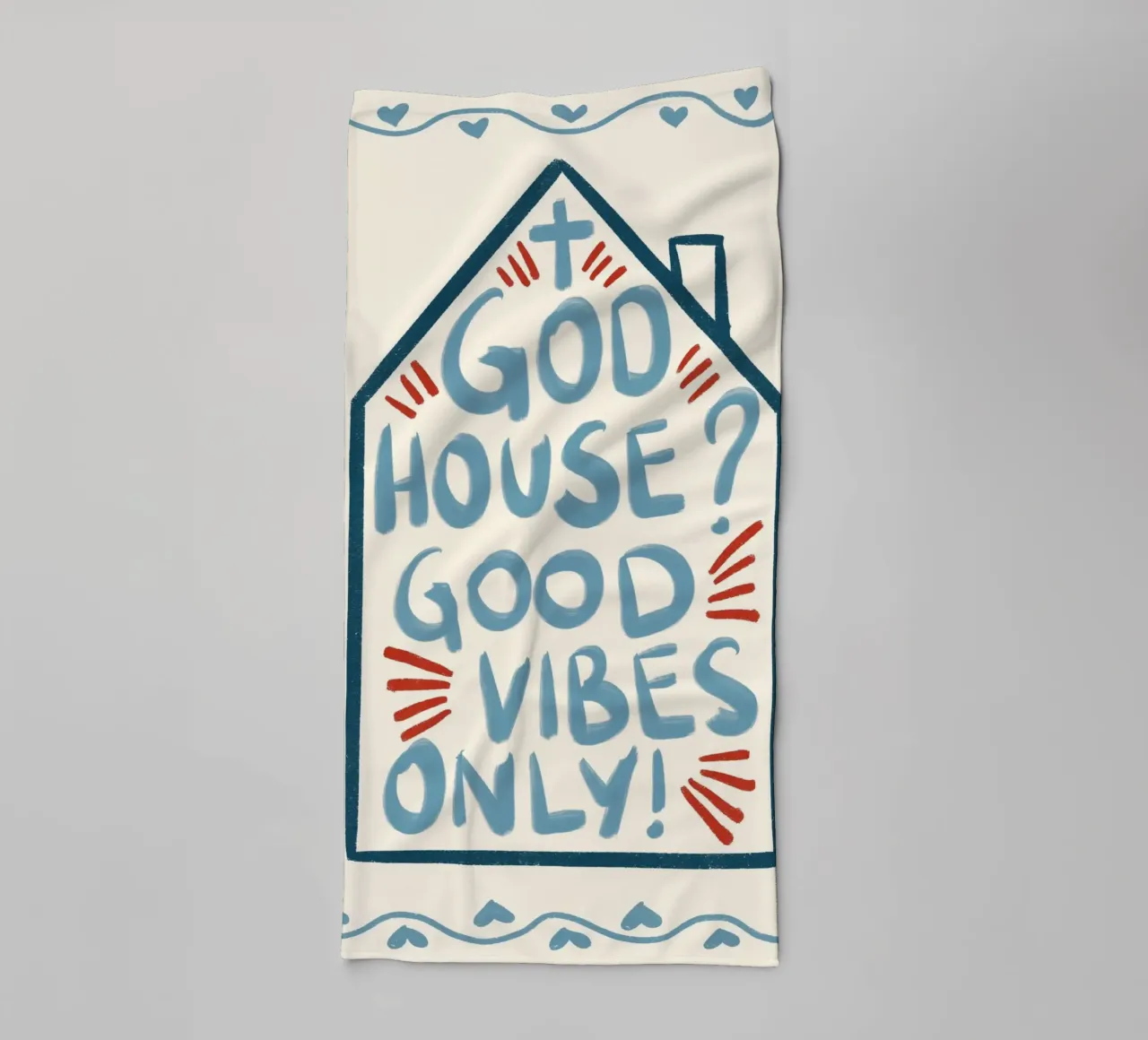 God's House Good Vibes Only - Christian Art Print towel by vintagepod