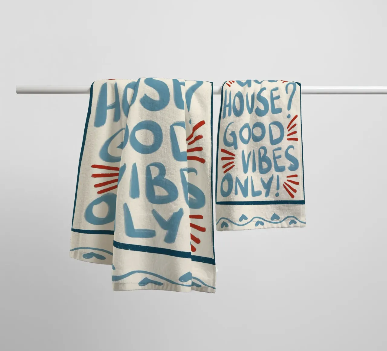 God's House Good Vibes Only - Christian Art Print towel by vintagepod