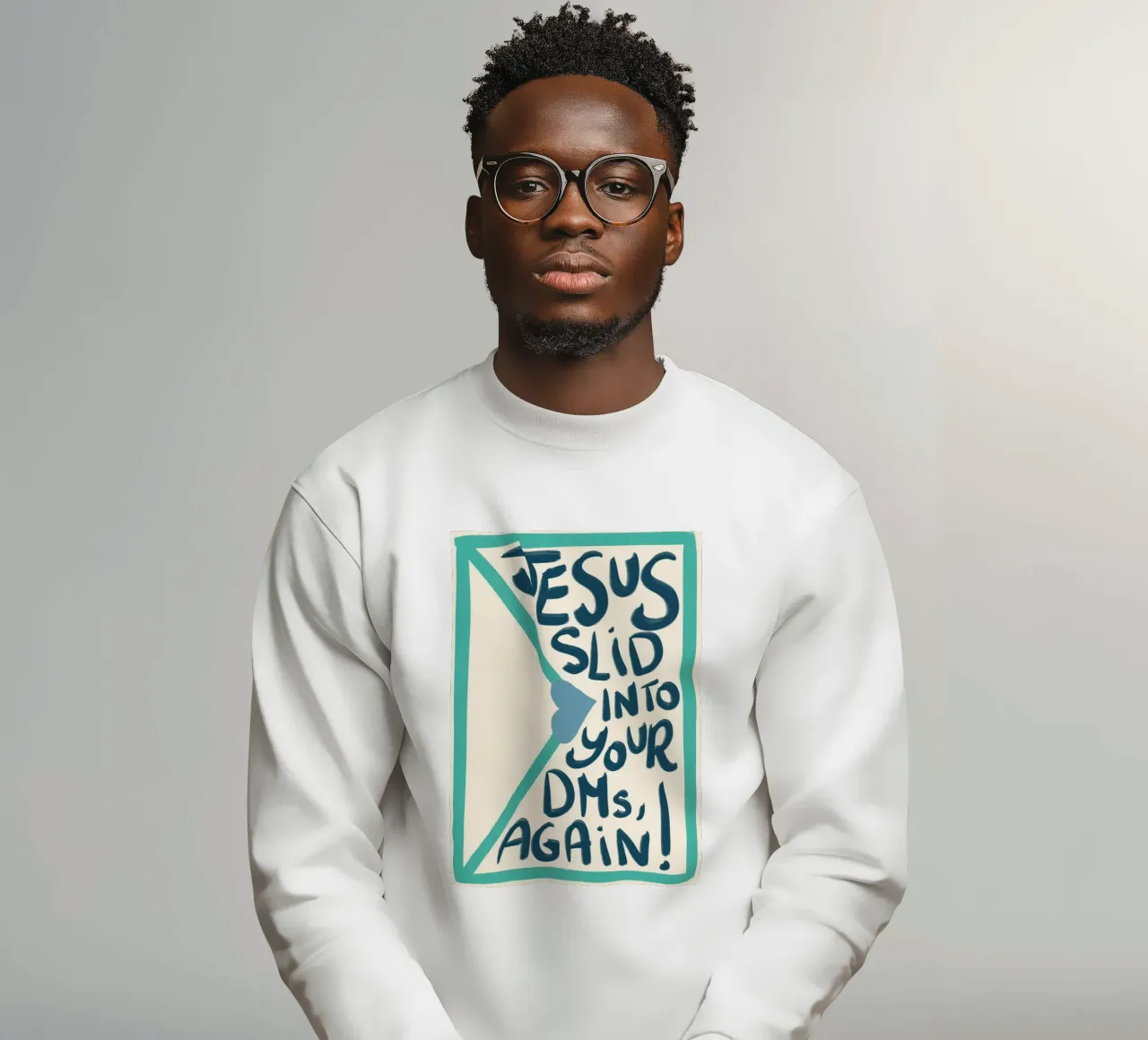 Jesus Slid Into Your DMs - Funny Christian Art Print sudadera de vintagepod