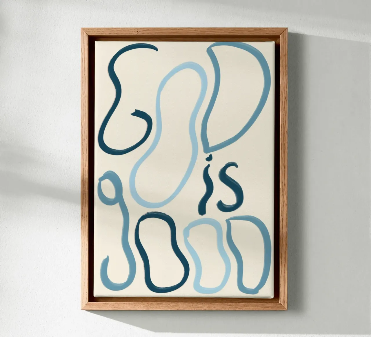 God Is Good - Abstract Typographic Poster canvas with Floater frame by vintagepod