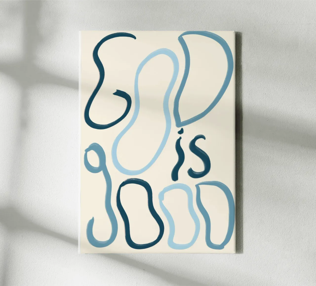 God Is Good - Abstract Typographic Poster canvas with Floater frame by vintagepod