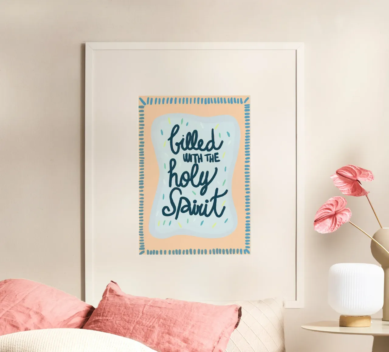 Rempli de l'Esprit Saint - Christian Art Print poster avec cadre en aluminium de vintagepod