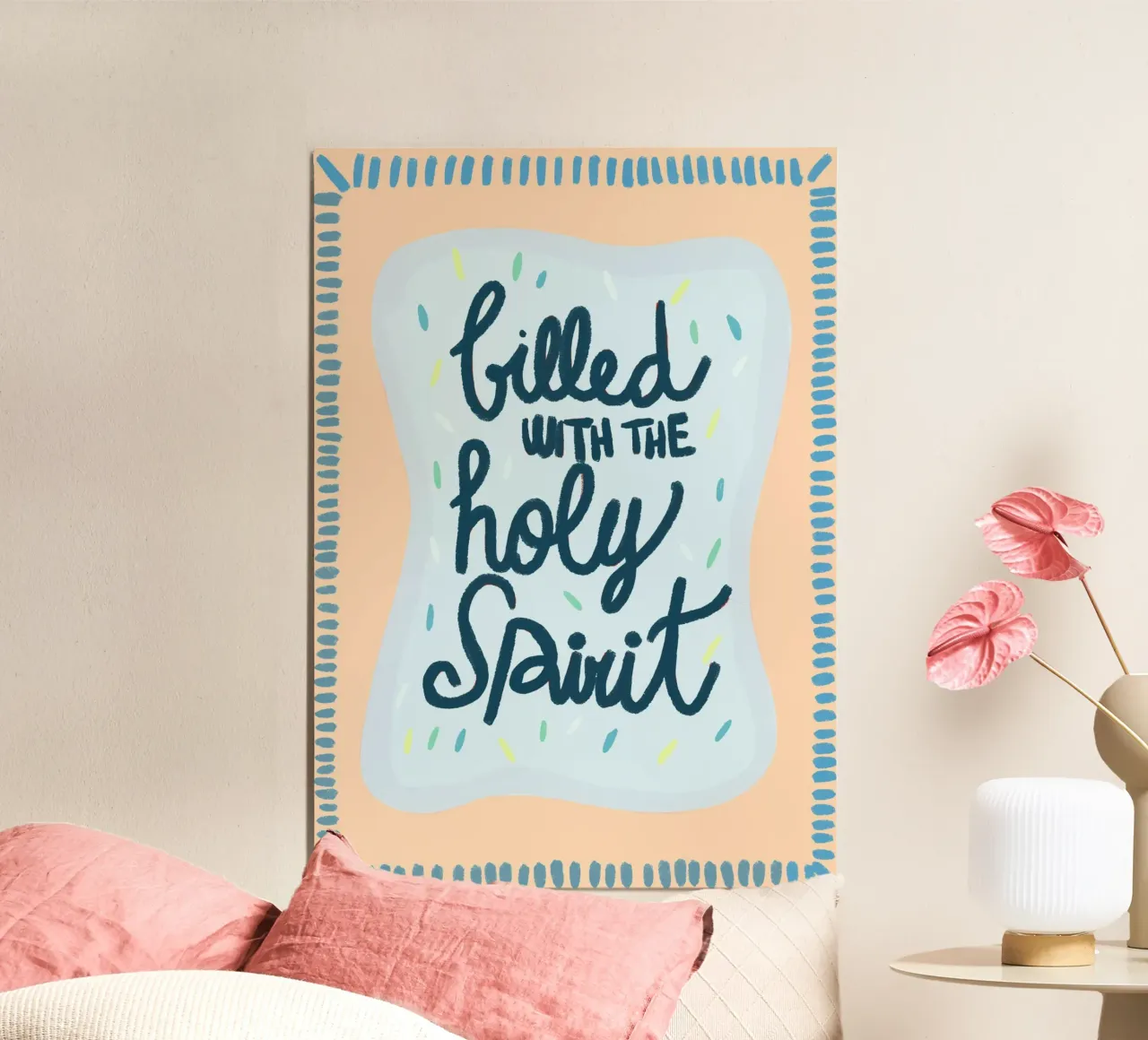 Rempli de l'Esprit Saint - Christian Art Print poster avec cadre en aluminium de vintagepod