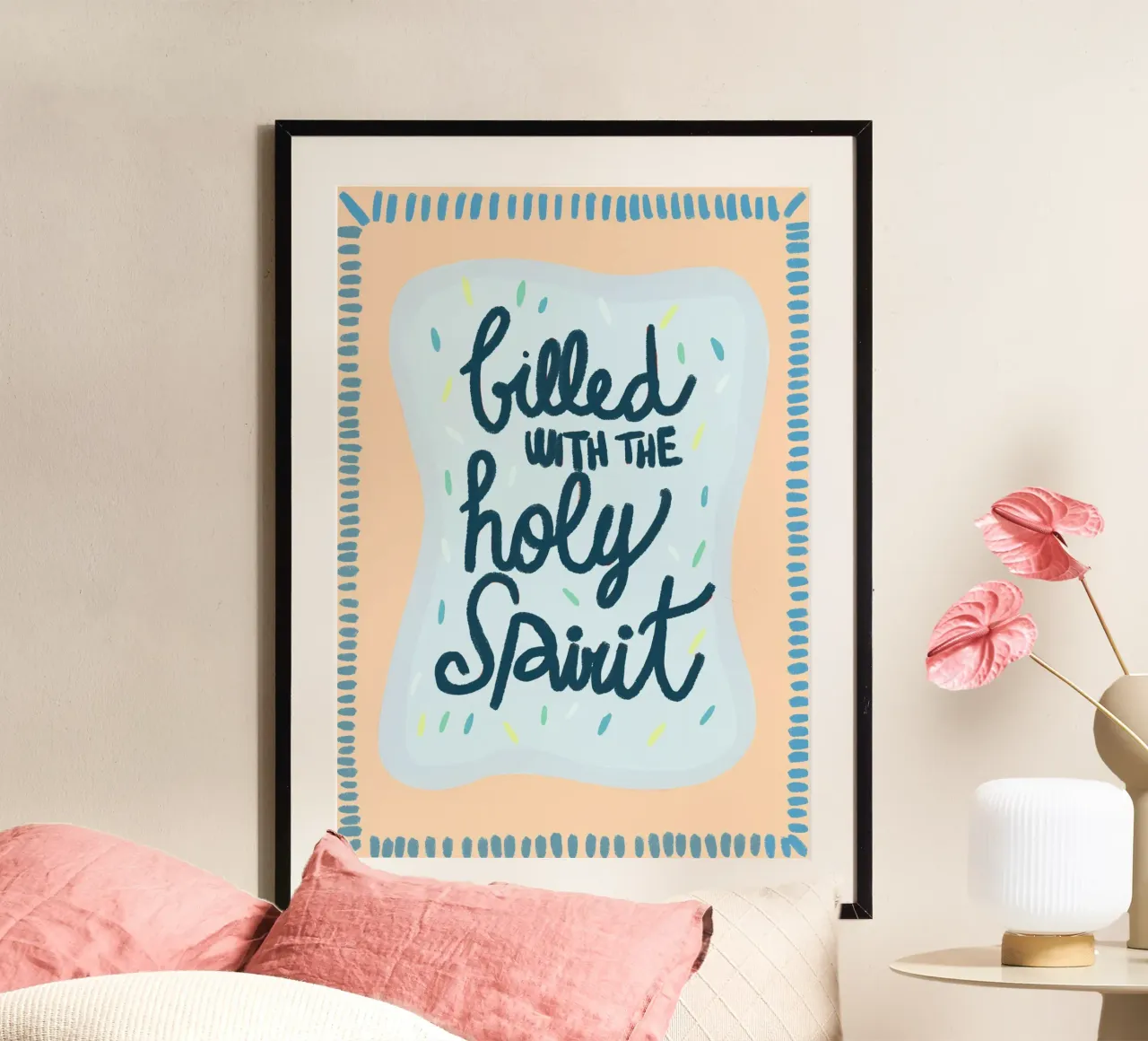 Rempli de l'Esprit Saint - Christian Art Print poster avec cadre en aluminium de vintagepod