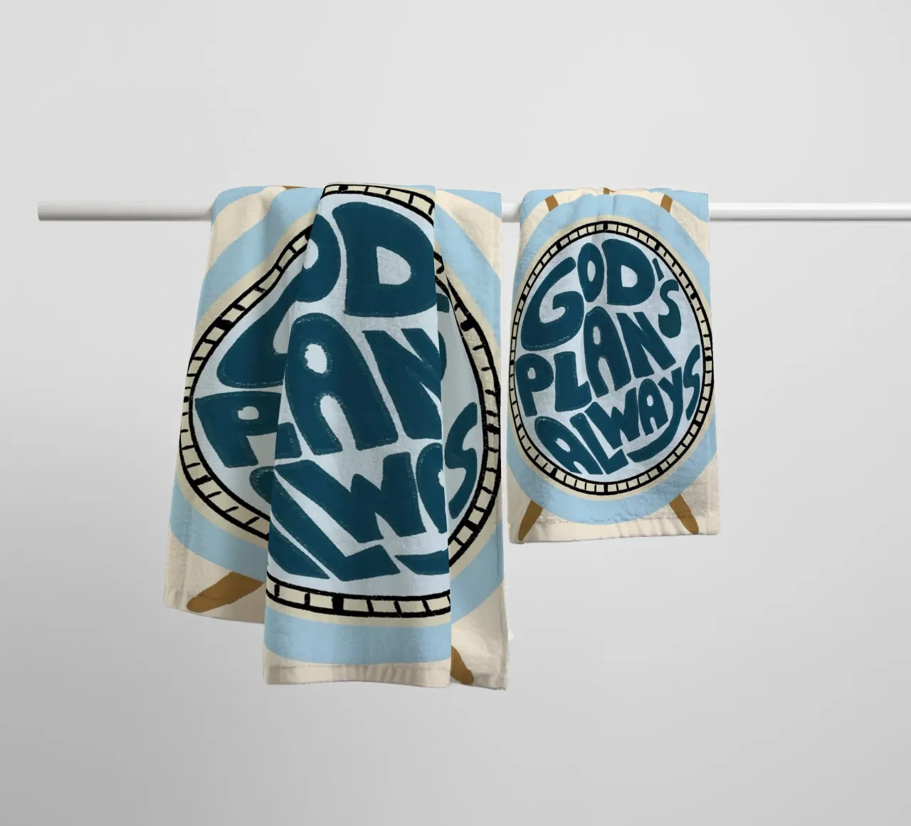 God's Plan Always - Alarm Clock Christian Art Print towel by vintagepod