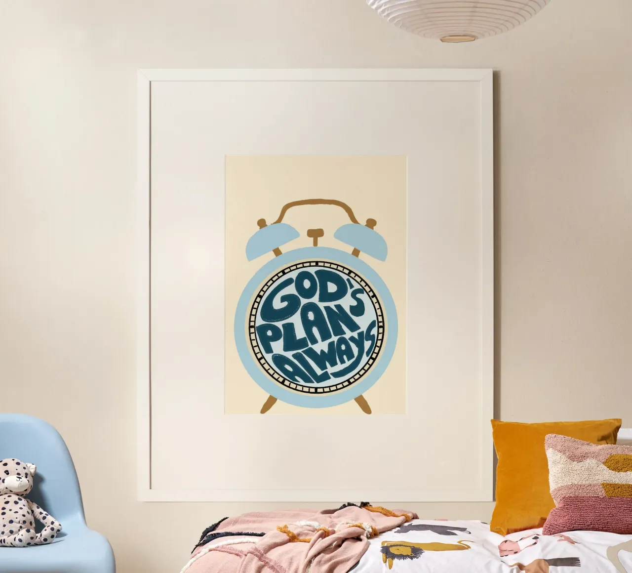 God's Plan Always - Alarm Clock Christian Art Print poster with plastic frame by vintagepod