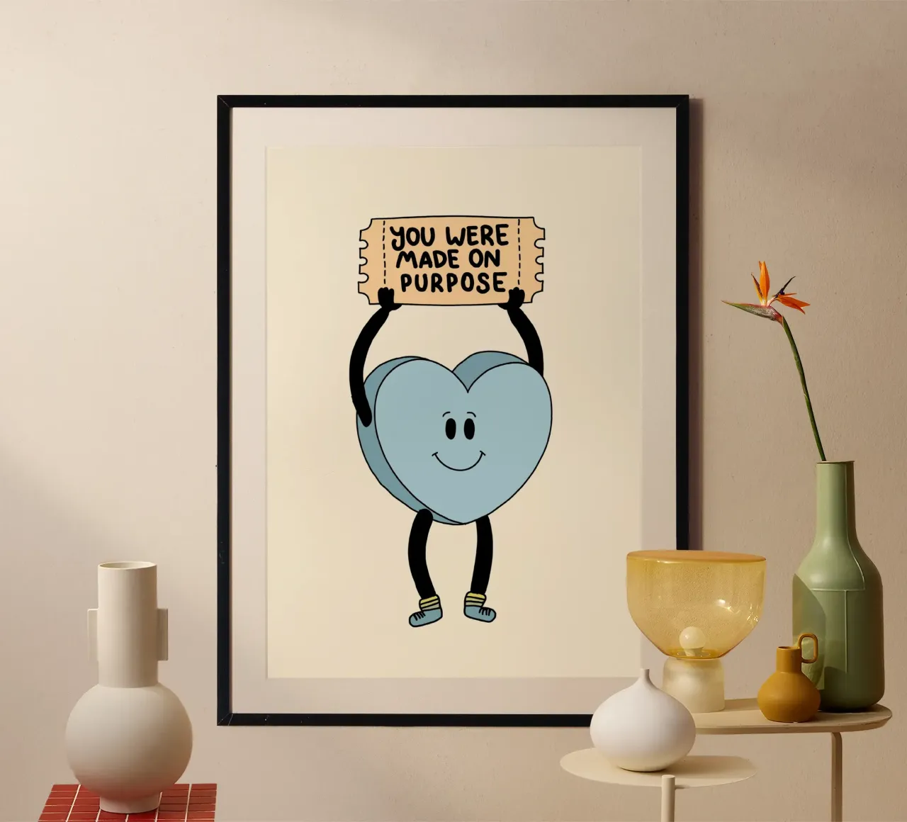 Made on Purpose - Cute Heart Christian Art Print (en anglais) poster de vintagepod