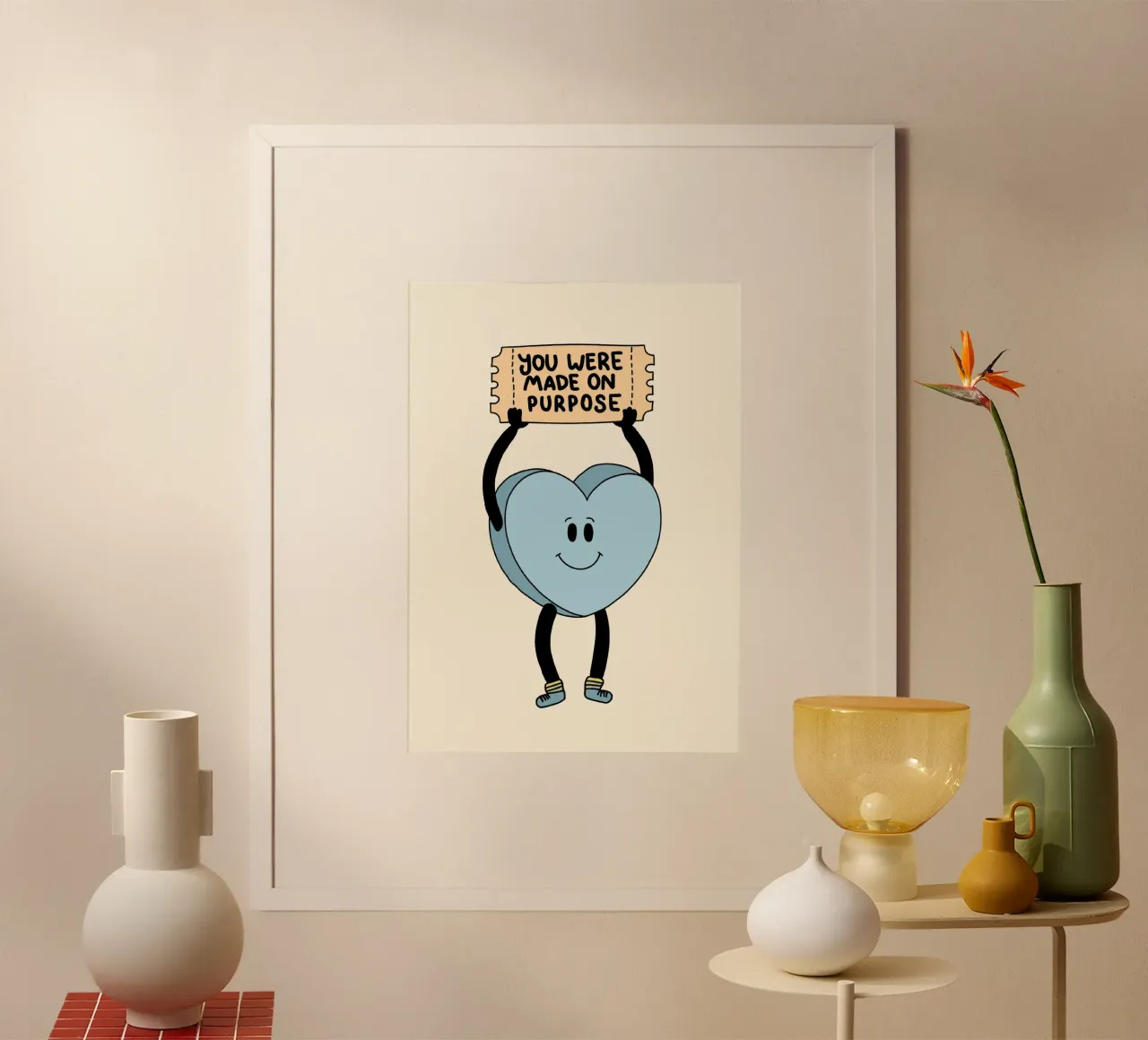 Made on Purpose - Cute Heart Christian Art Print (en anglais) poster de vintagepod