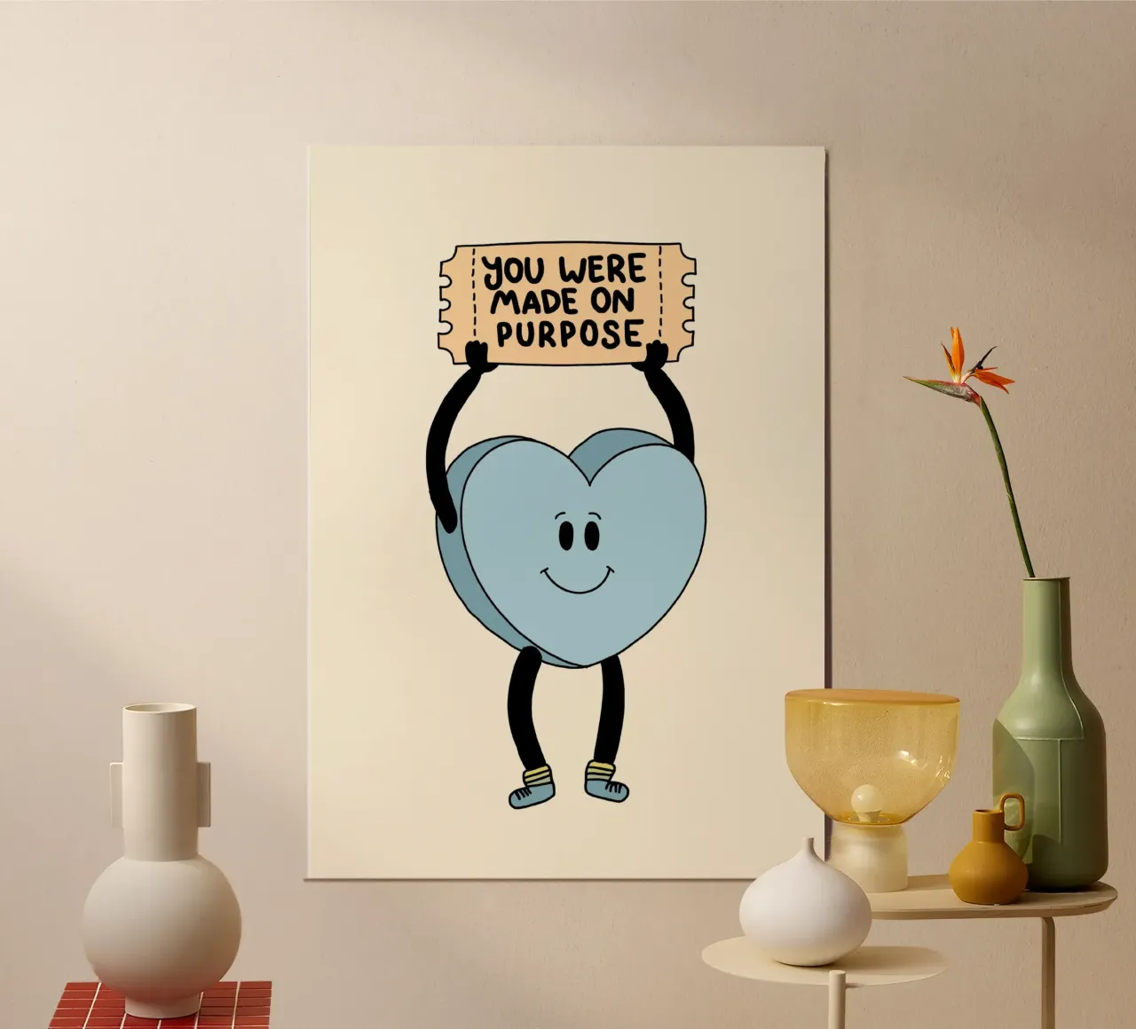 Made on Purpose - Cute Heart Christian Art Print (en anglais) poster de vintagepod