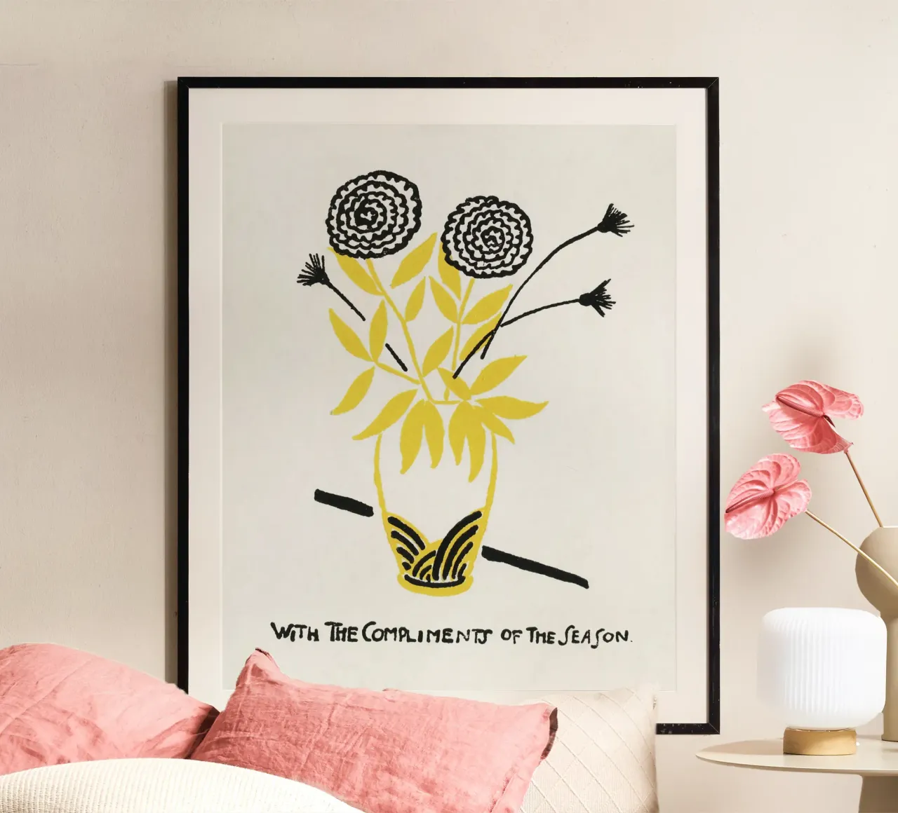 With the Compliments of the Season poster con telaio in alluminio da vintageshop