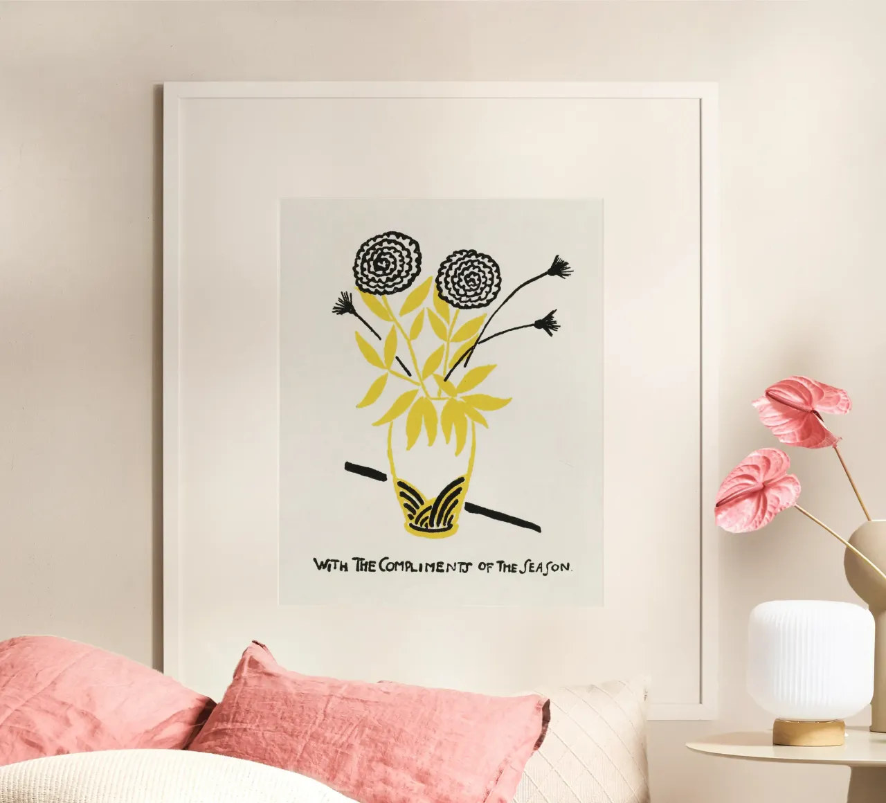 With the Compliments of the Season poster con telaio in alluminio da vintageshop