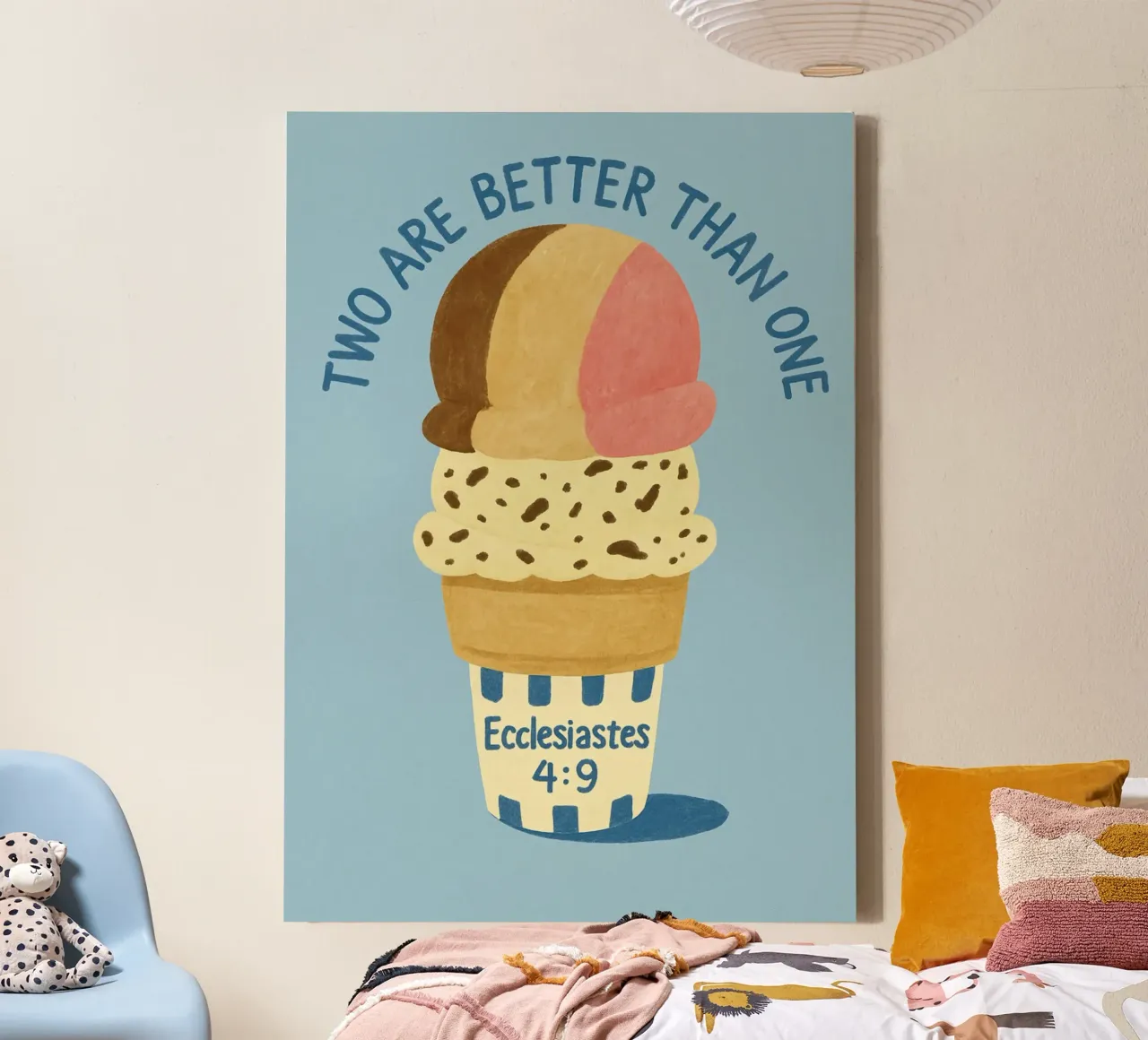 Due sono meglio di uno - Ecclesiaste 4:9 Poster tela con Cornice a cassetta da vintagepod