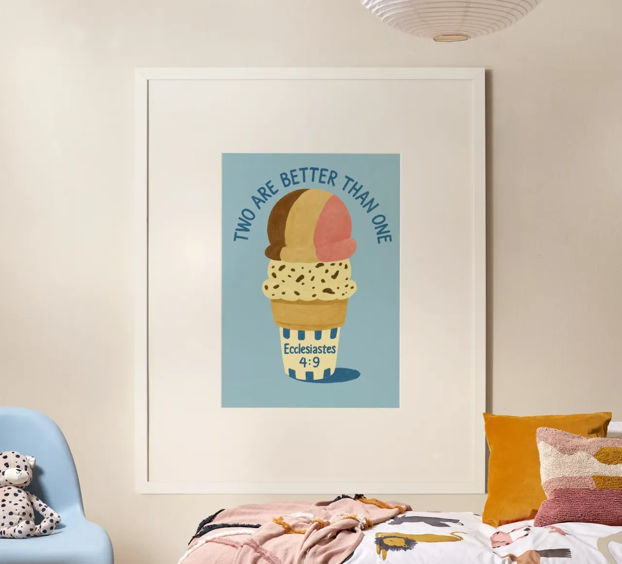 Zwei sind besser als einer - Prediger 4:9 Poster Poster mit Aluminium Rahmen von vintagepod