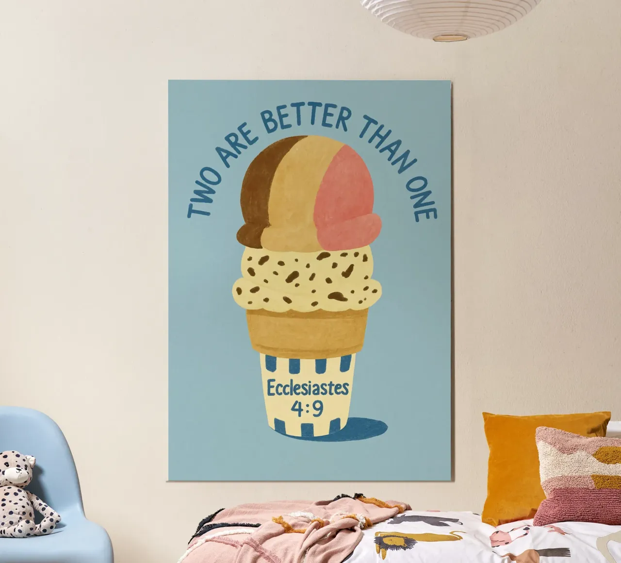 Zwei sind besser als einer - Prediger 4:9 Poster Poster mit Aluminium Rahmen von vintagepod