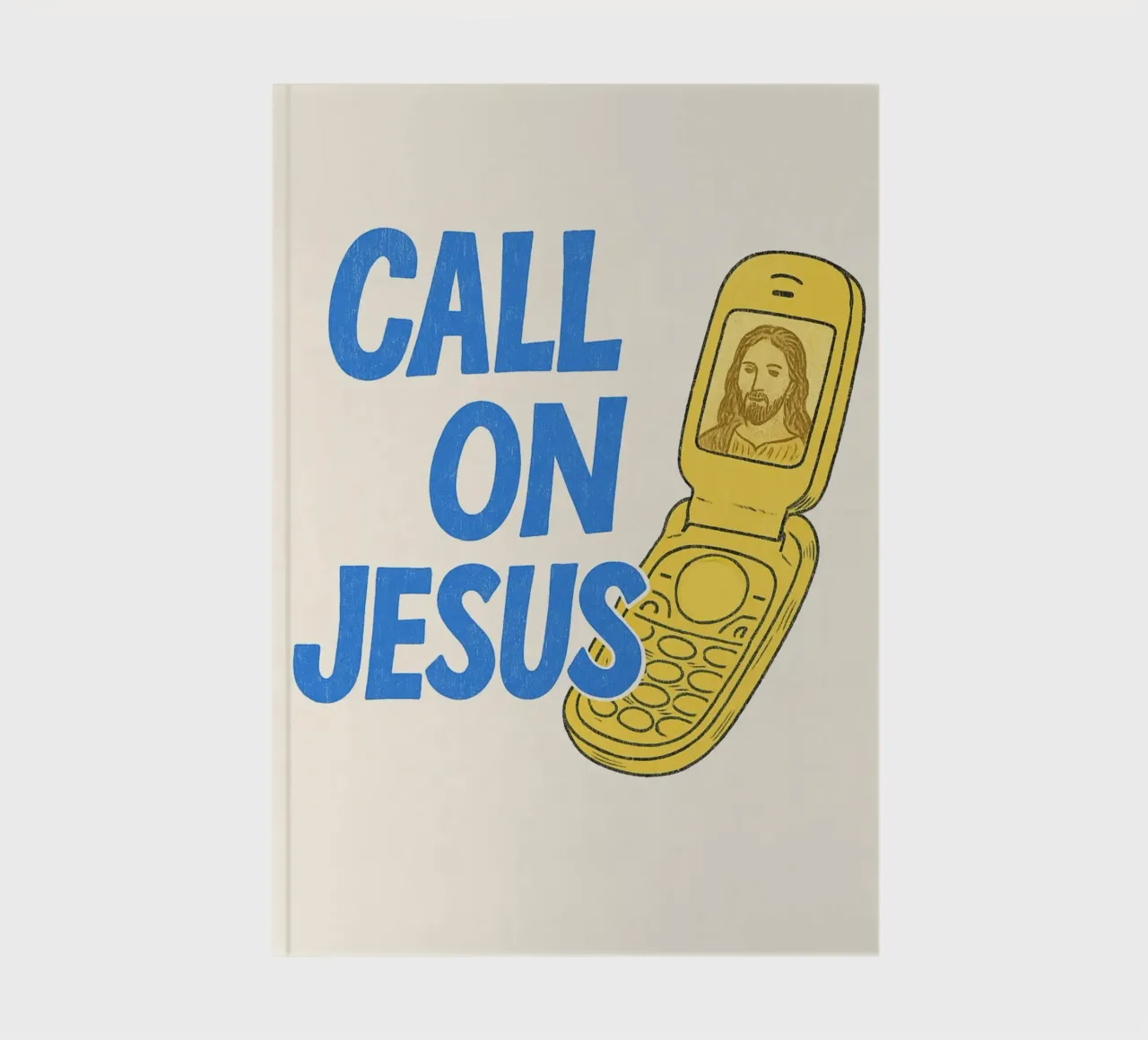Call on Jesus - Retro Flip Phone Art Print notebook by vintagepod