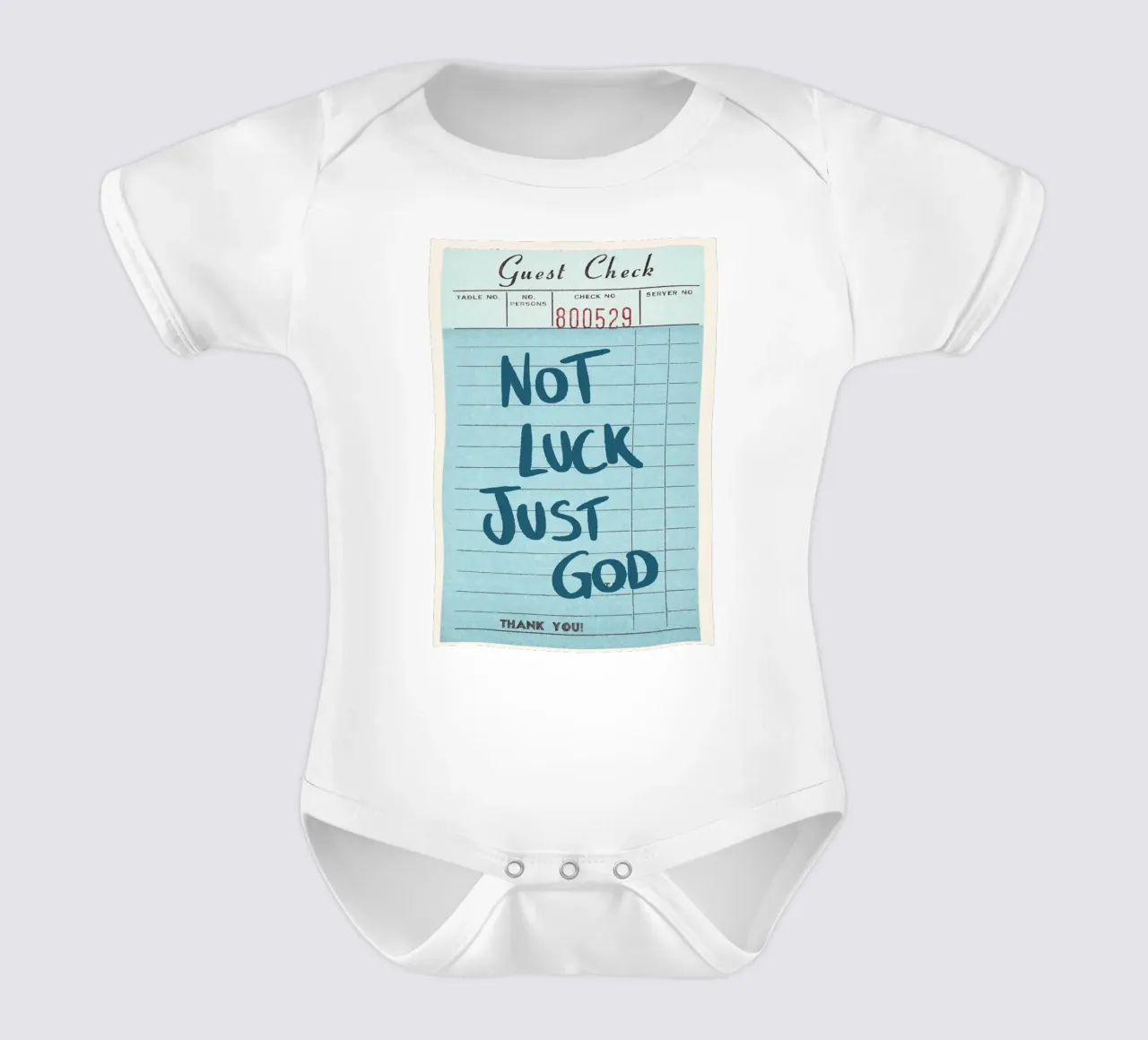 No es suerte, es Dios - Guest Check Art Print body de bebé de vintagepod