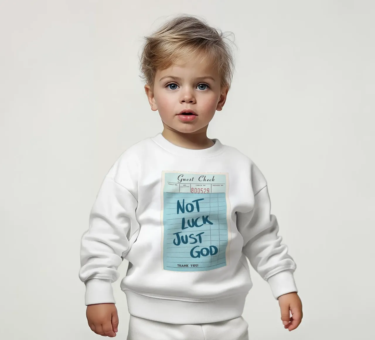 No es suerte, es Dios - Guest Check Art Print sudadera de bebé de vintagepod