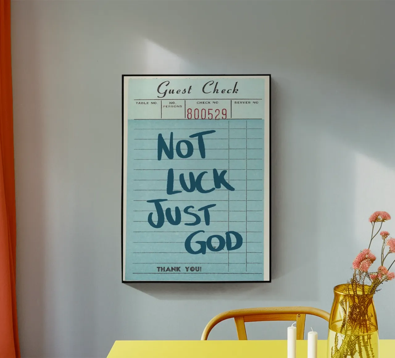 No es suerte, es Dios - Guest Check Art Print metacrilato de vintagepod