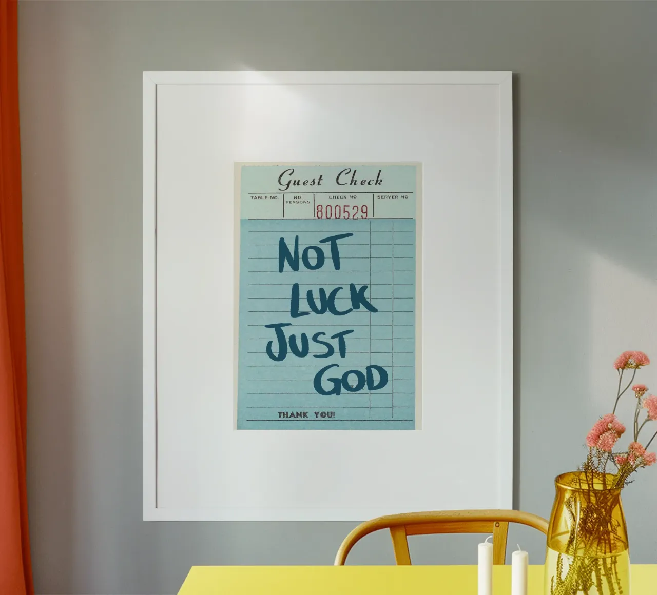 No es suerte, es Dios - Guest Check Art Print poster de vintagepod
