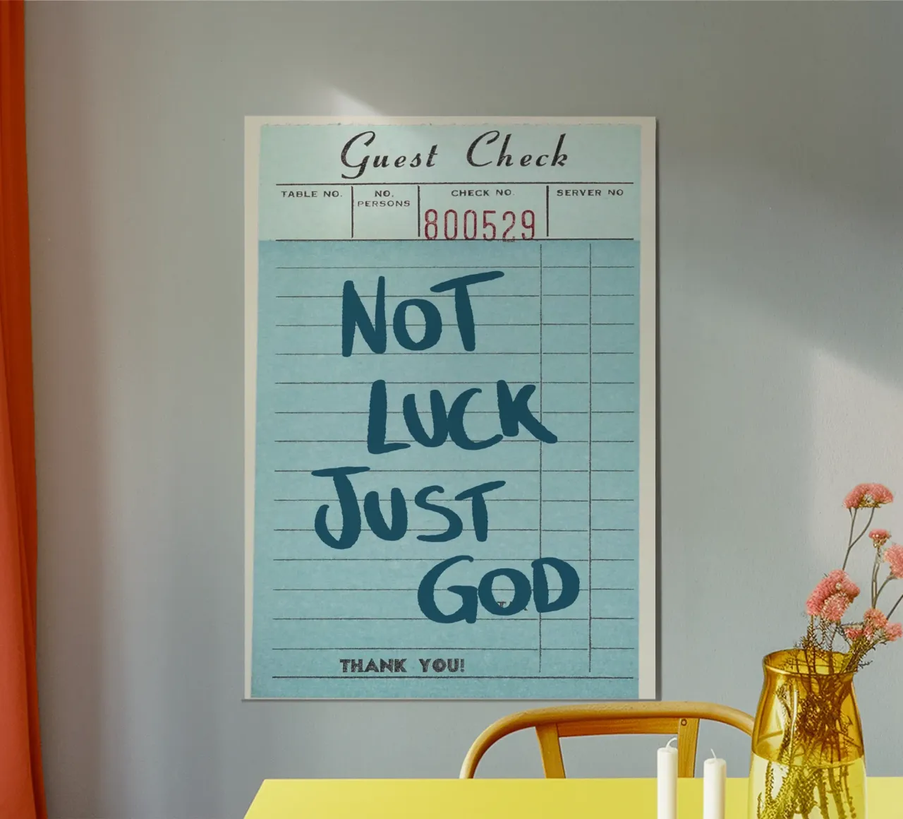 No es suerte, es Dios - Guest Check Art Print poster de vintagepod