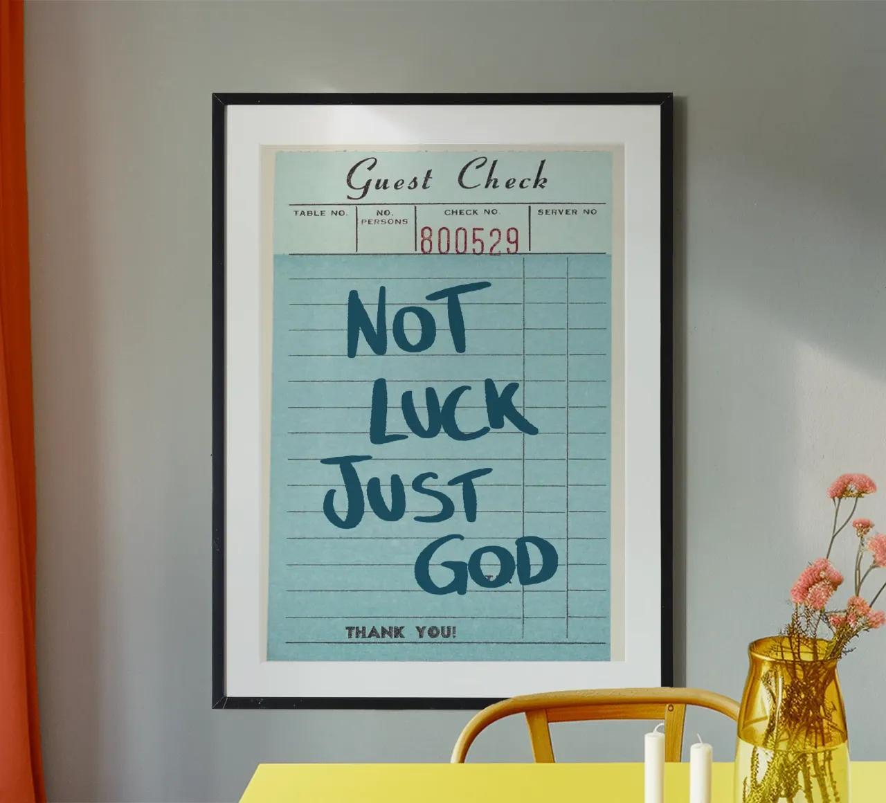 No es suerte, es Dios - Guest Check Art Print poster de vintagepod