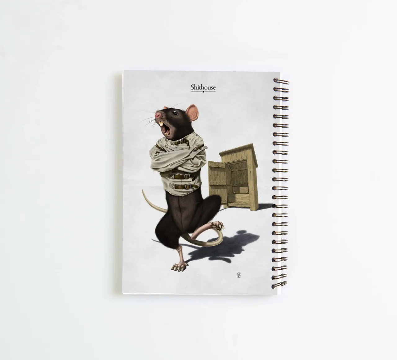Shithouse (Titled) spiral notebook by Rob Art | Illustration