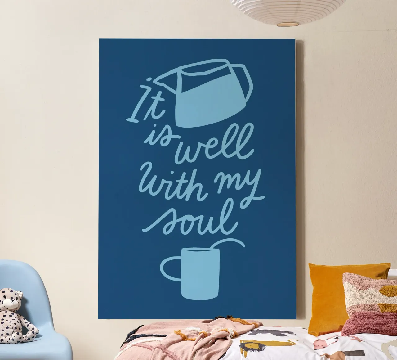 It Is Well With My Soul - Impresión artística espiritual lienzo con Marco flotante de vintagepod