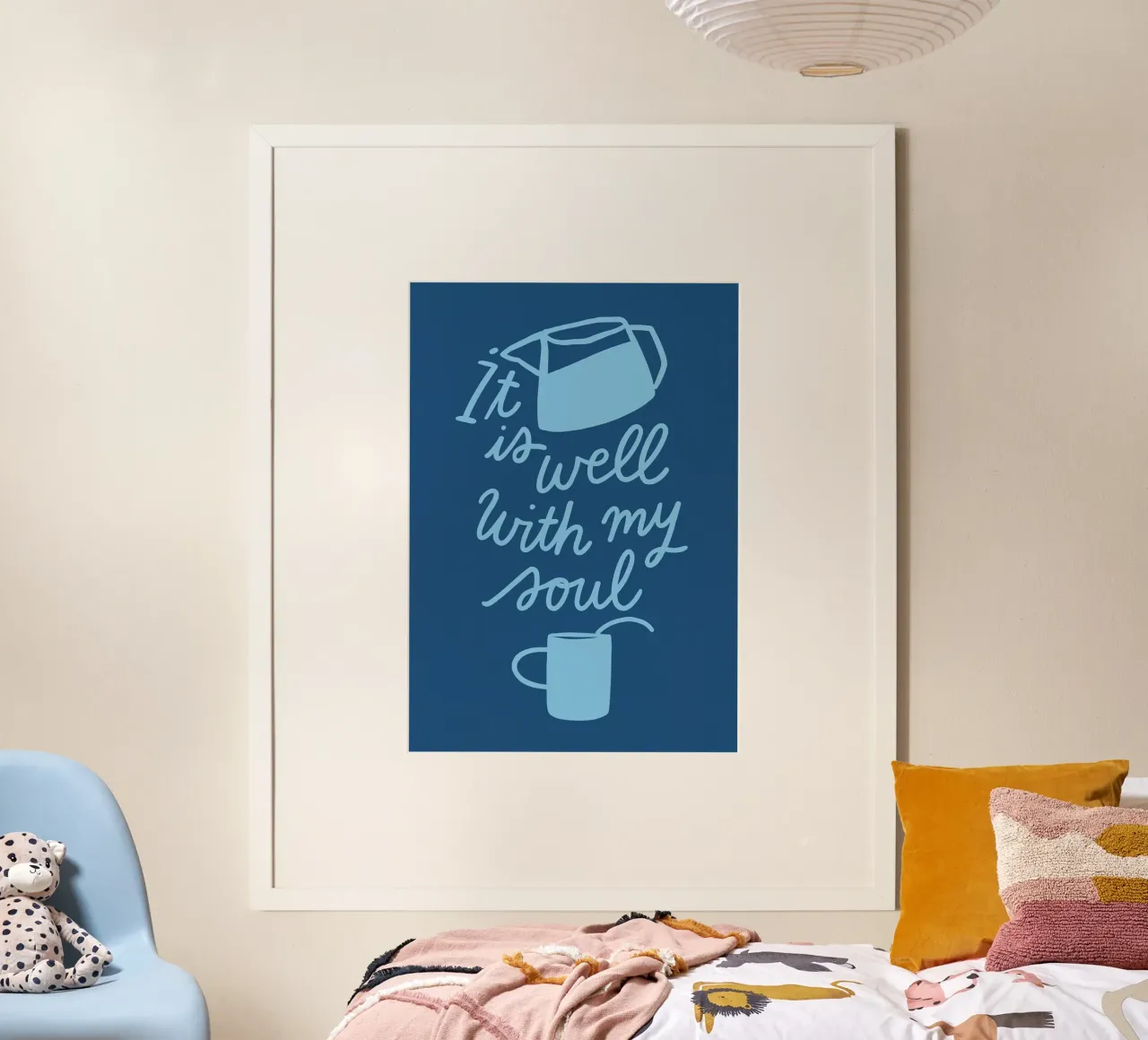 It Is Well With My Soul - Impresión artística espiritual poster con marco de madera de vintagepod