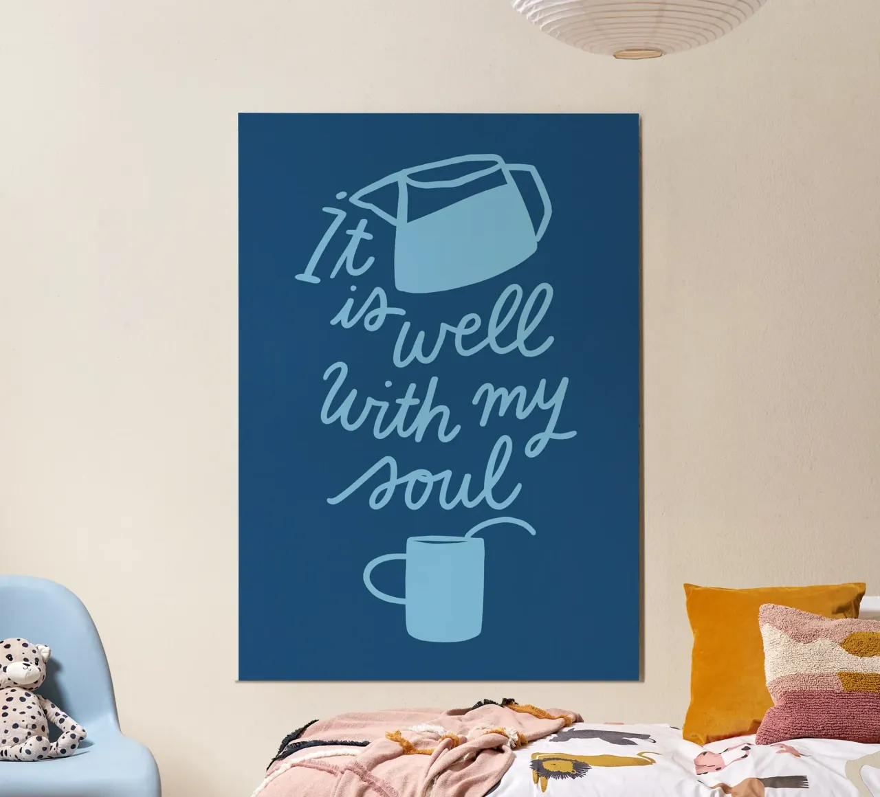 It Is Well With My Soul - Impresión artística espiritual poster con marco de madera de vintagepod