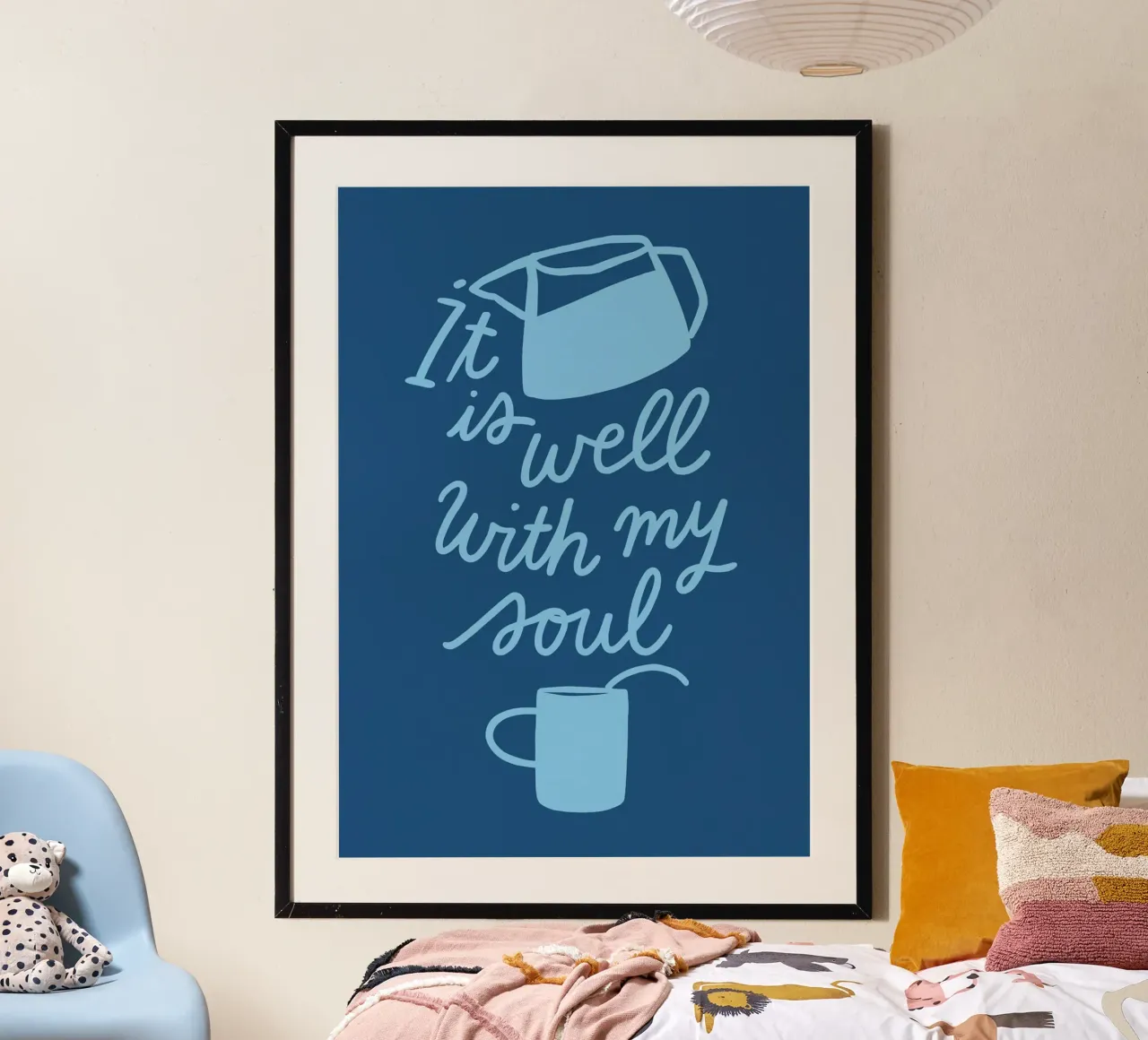 It Is Well With My Soul - Impresión artística espiritual poster con marco de madera de vintagepod