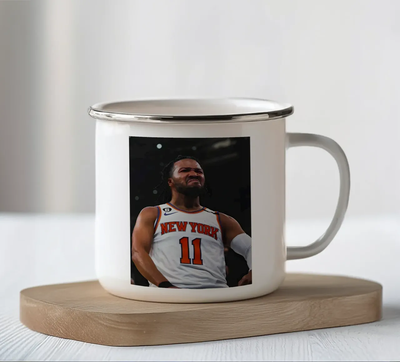 Jalen Brunson tazza in smalto da Low poly art