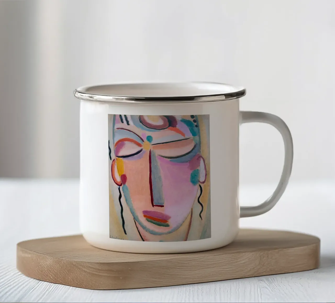 Meditation tazza in smalto da vintageshop