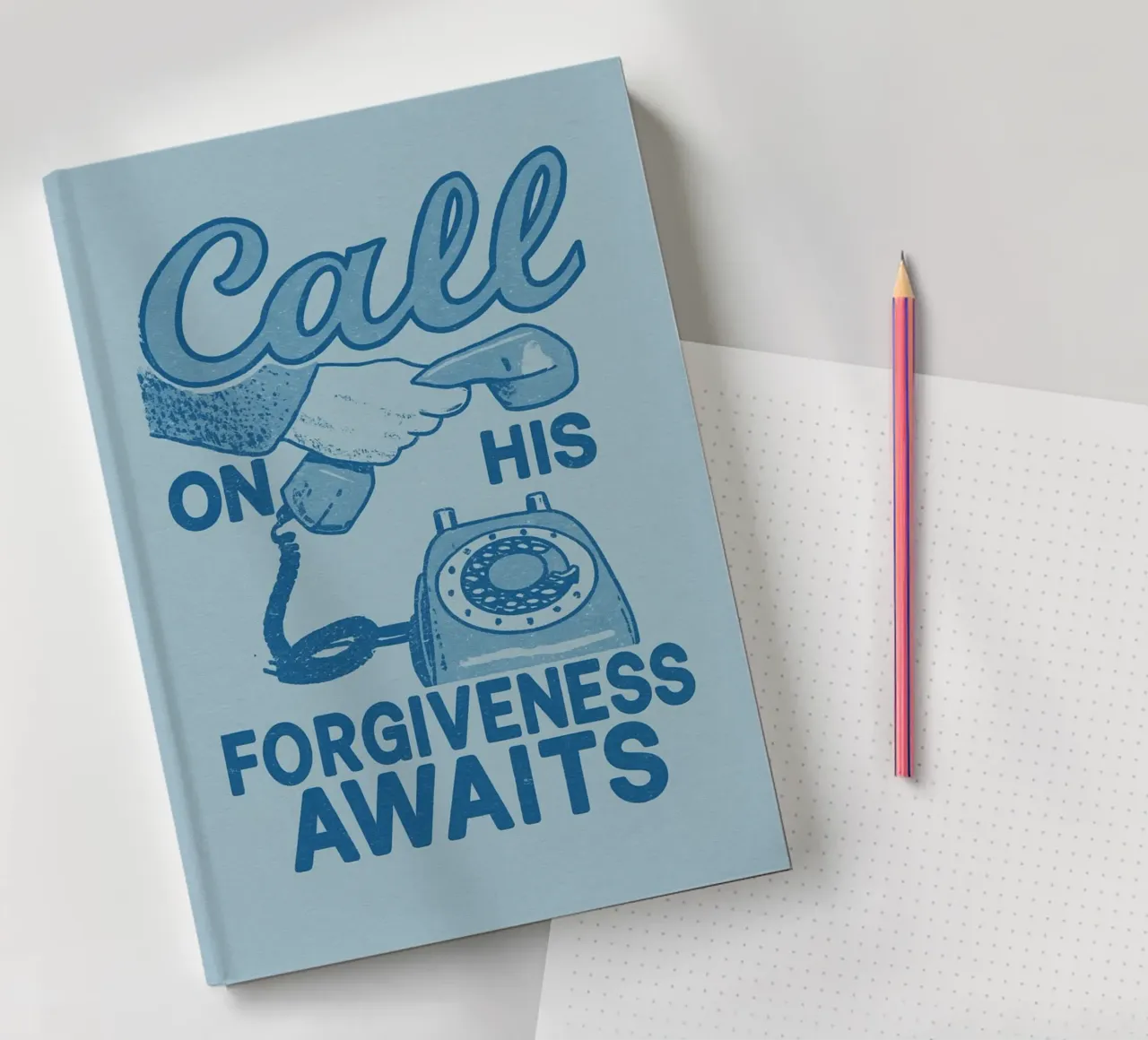 Call On His Forgiveness - Retro Art Print notebook by vintagepod
