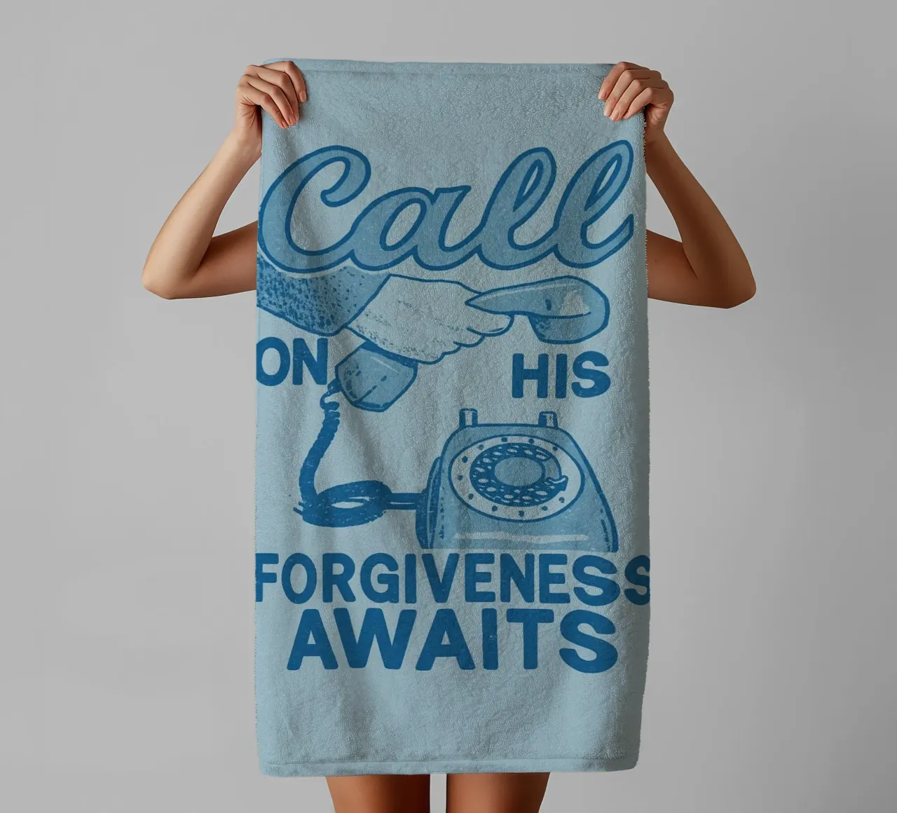 Call On His Forgiveness - Retro Art Print towel by vintagepod