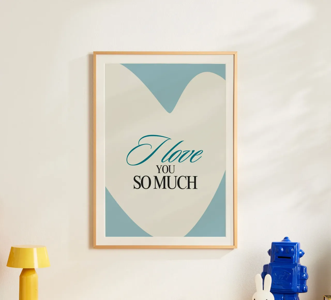 Je t'aime tellement - Impression d'art avec un cœur chrétien poster de vintagepod