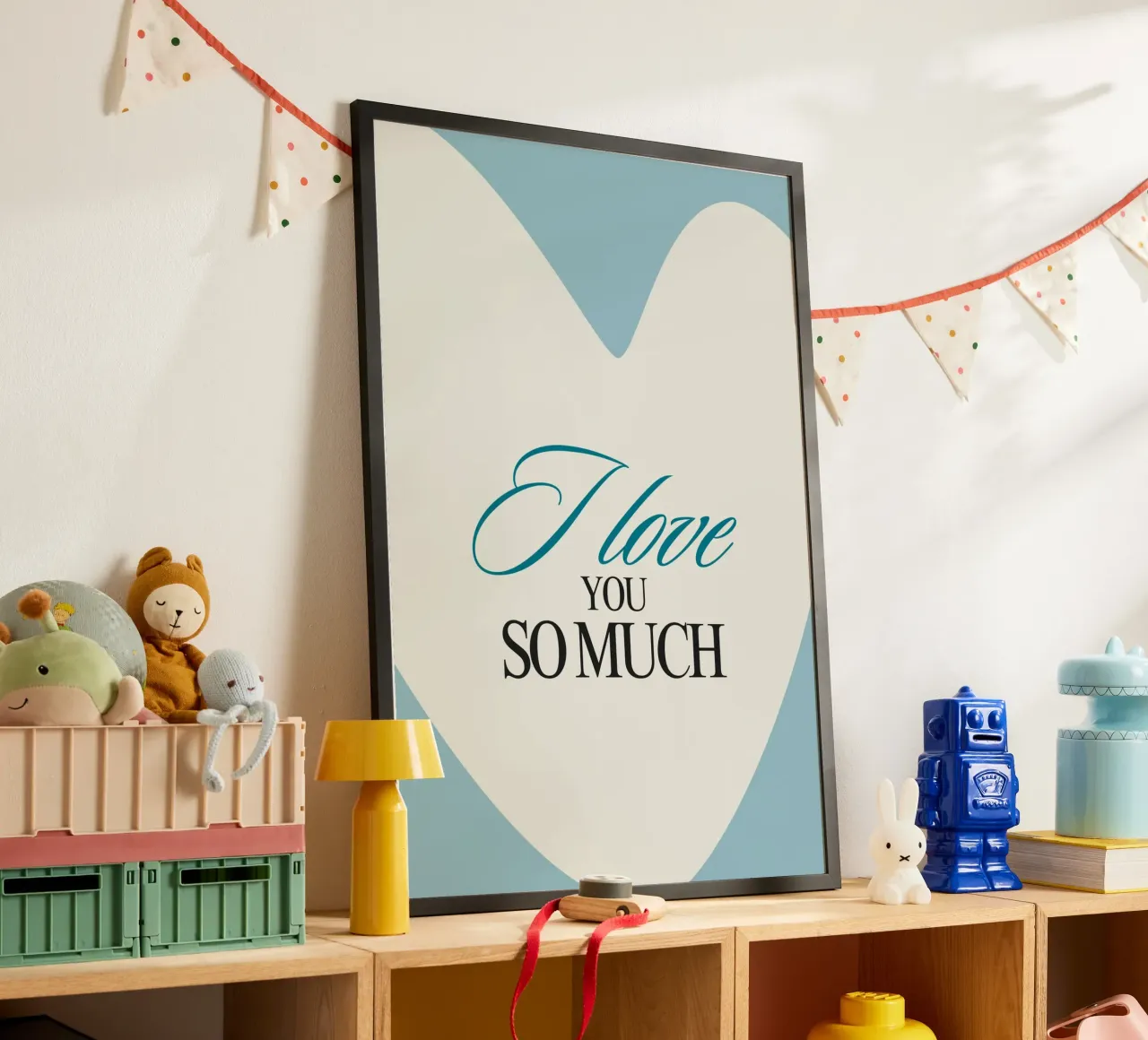 Je t'aime tellement - Impression d'art avec un cœur chrétien poster de vintagepod