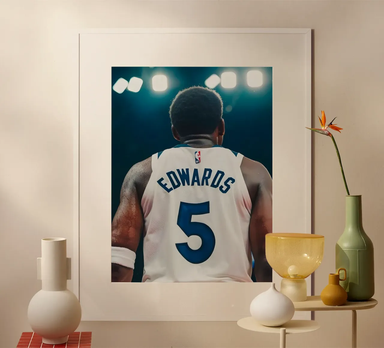 Edwards poster con telaio in legno da Low poly art