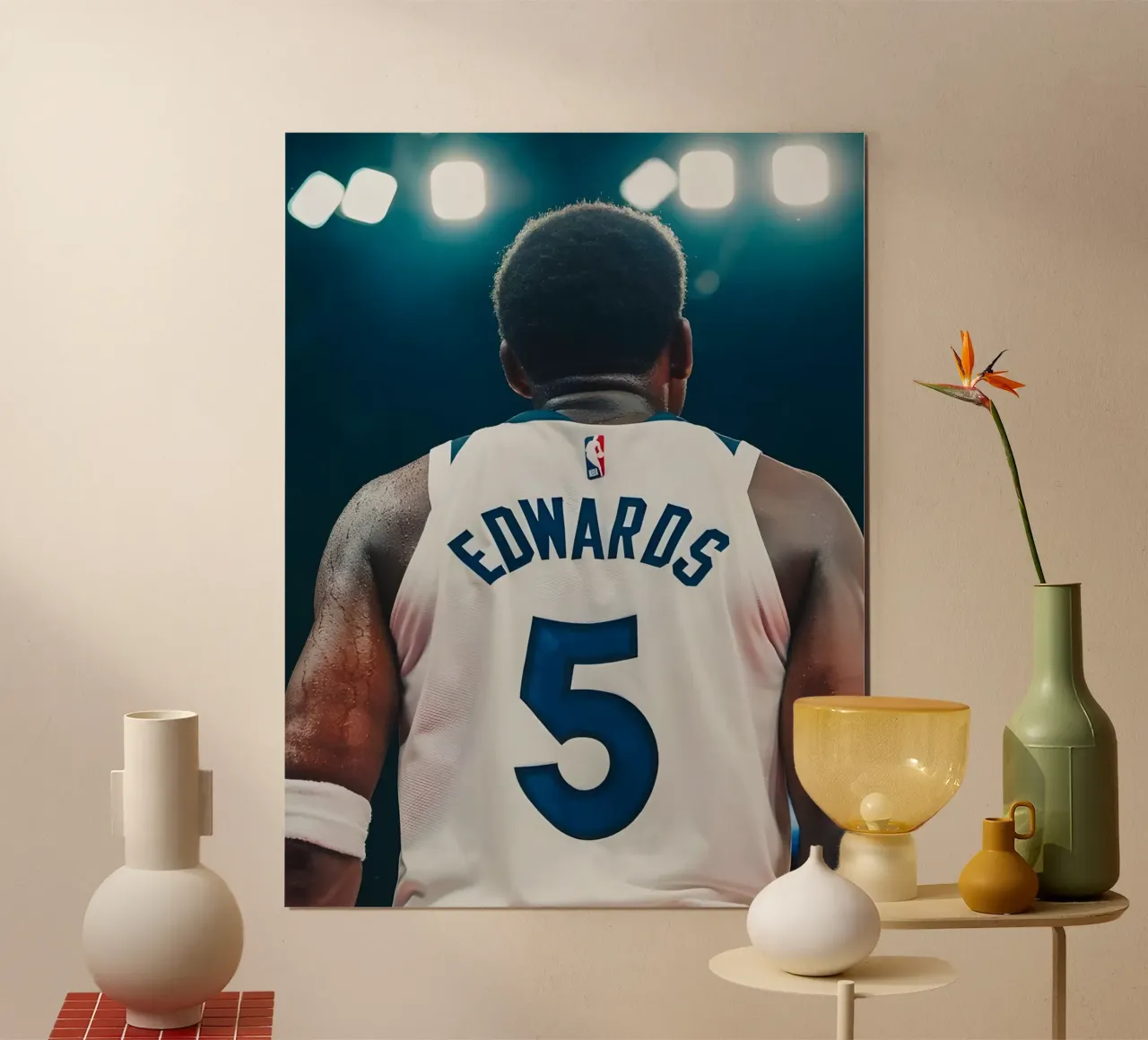 Edwards poster con telaio in legno da Low poly art