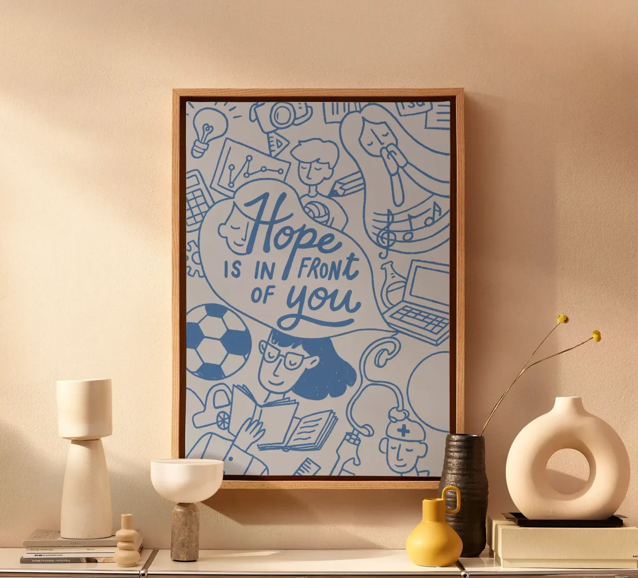 L'espoir est devant vous - Creative Art Print toile avec Caisse américaine de vintagepod