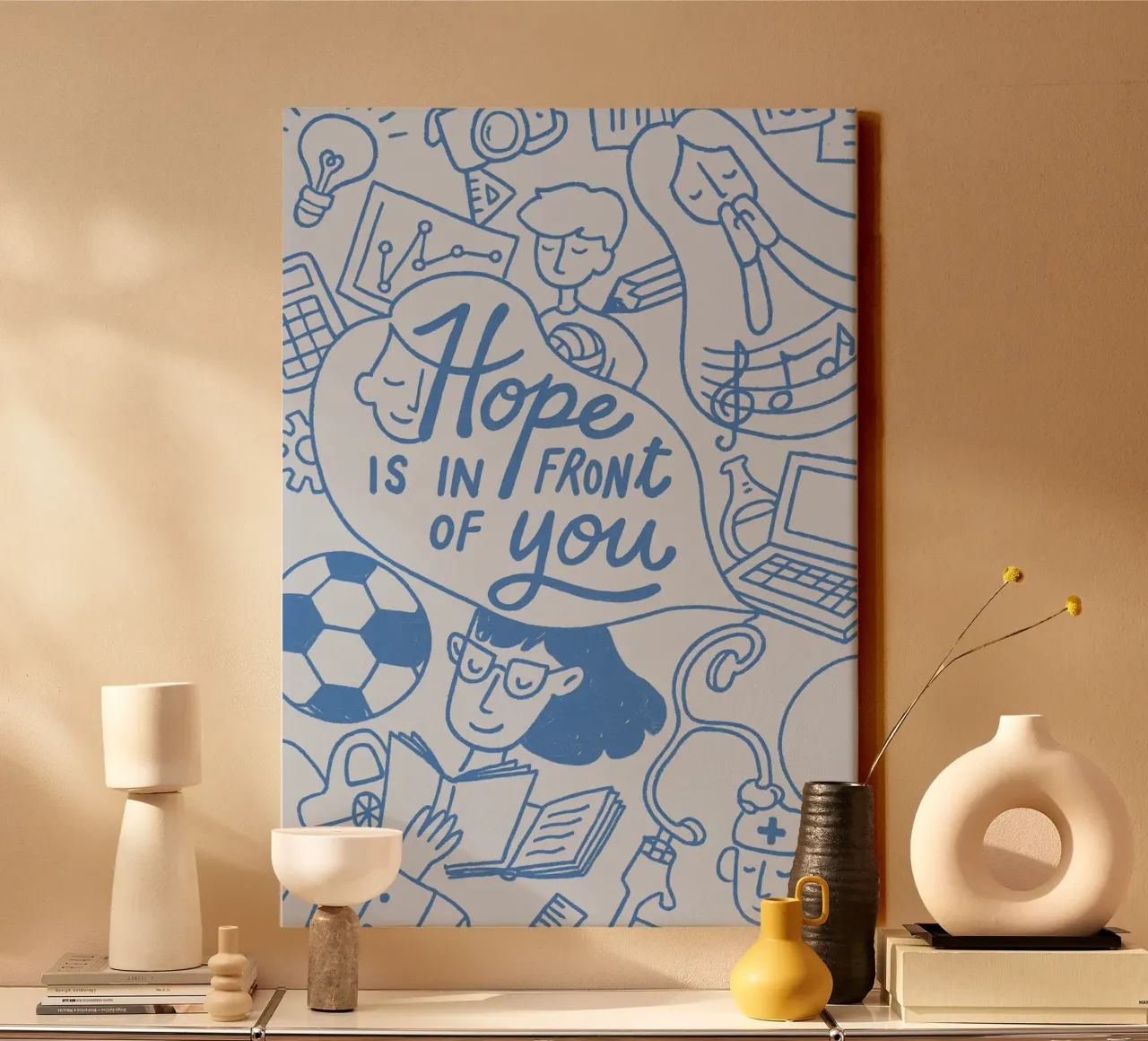 L'espoir est devant vous - Creative Art Print toile avec Caisse américaine de vintagepod