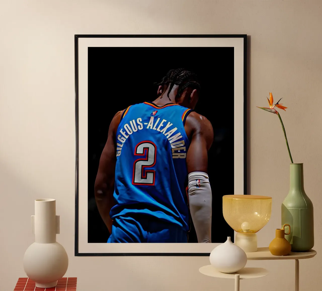 Gilgeous-Alexander poster con telaio in legno da Low poly art