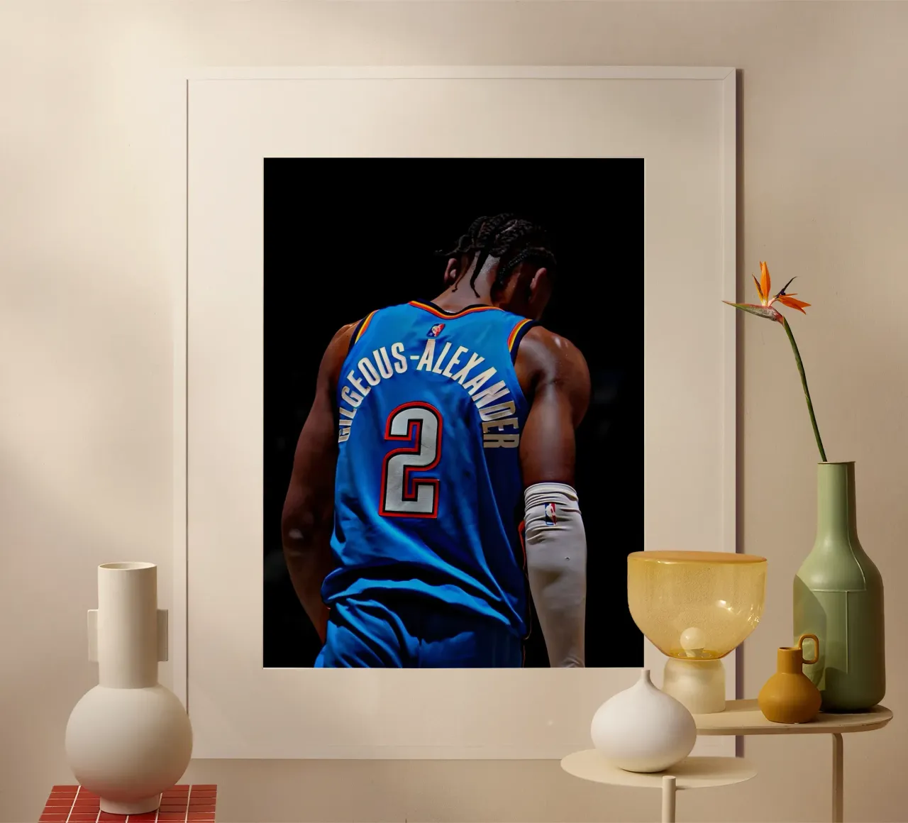 Gilgeous-Alexander poster con telaio in legno da Low poly art